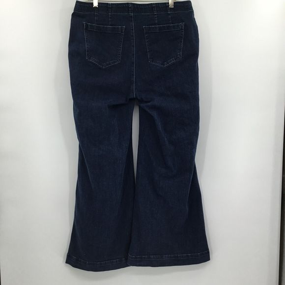Anthropologie Pilcro womens blue Retro Low-Rise Pull-On Flare Jeans Size 14w - Picture 6 of 9